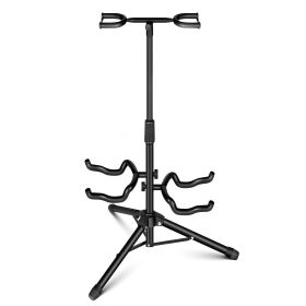5 Core Guitar Stand Black | Durable Double Guitar Stand with Neck Holder| Universal Floor Stand for Acoustic Electric Guitars, Bass